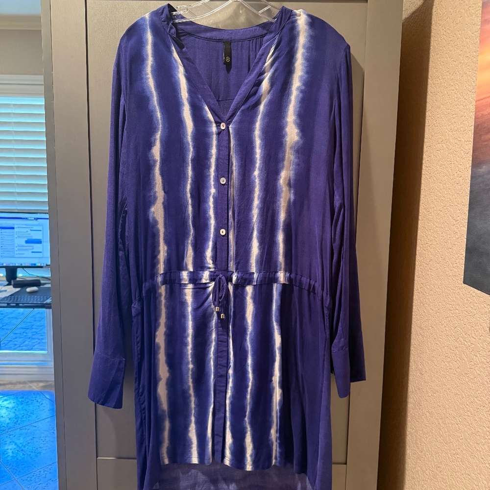 VIX Paula Hermanny Blue & White Coverup Size L